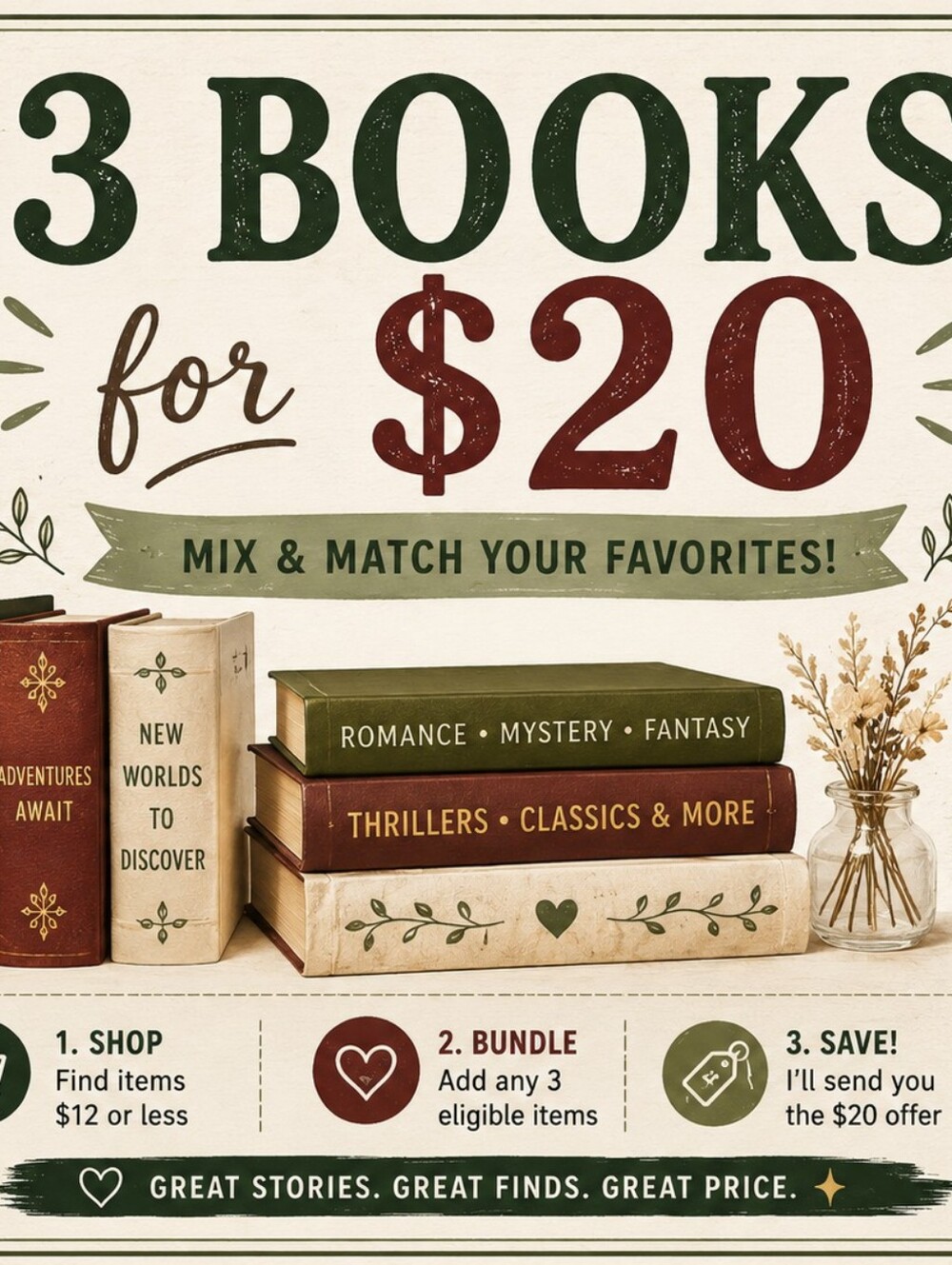 3 Books for $20 – Mix & Match Books, Magazines & Graphic Novels